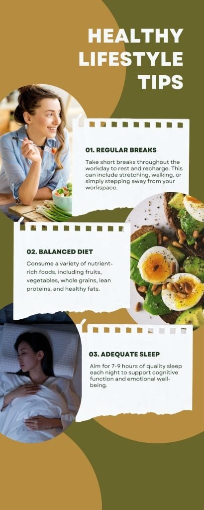 Strategies For Balancing Work And Anxiety Management 5 healthy lifestyle tips inforgraphic